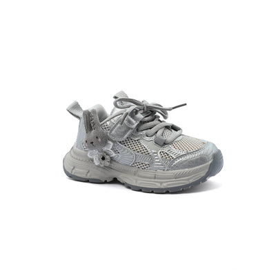 Sneakers Kids Running Comfortable Non Slip Durable Lightweight 28C-25 Silver