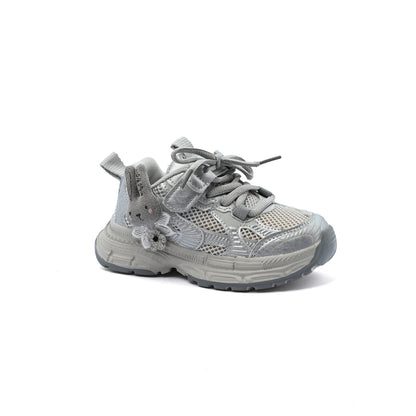 Sneakers Kids Running Comfortable Non Slip Durable Lightweight 28C-25 Silver