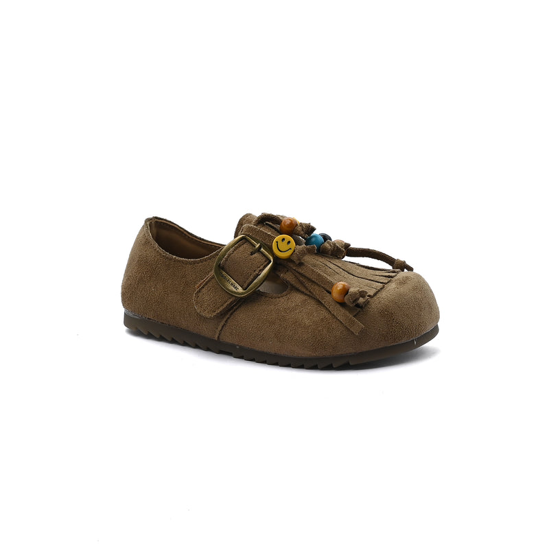 Split Leather Slipper With Footbed Comfortable Non Slip Durable lightweight S5902 Khaki - 1