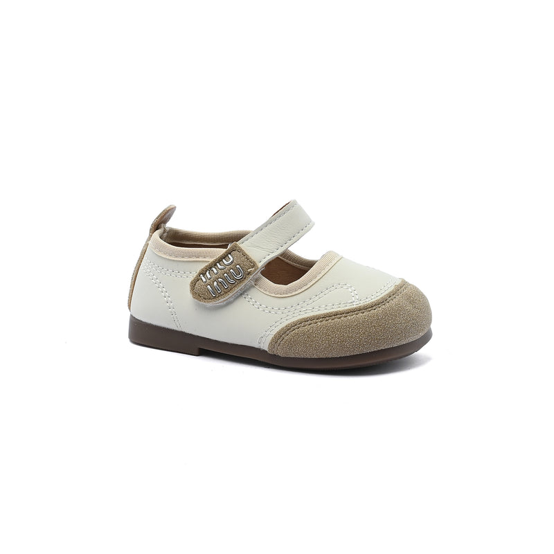 Split Leather Slipper With Footbed Comfortable Non Slip Durable lightweight B2560 Beige - 1
