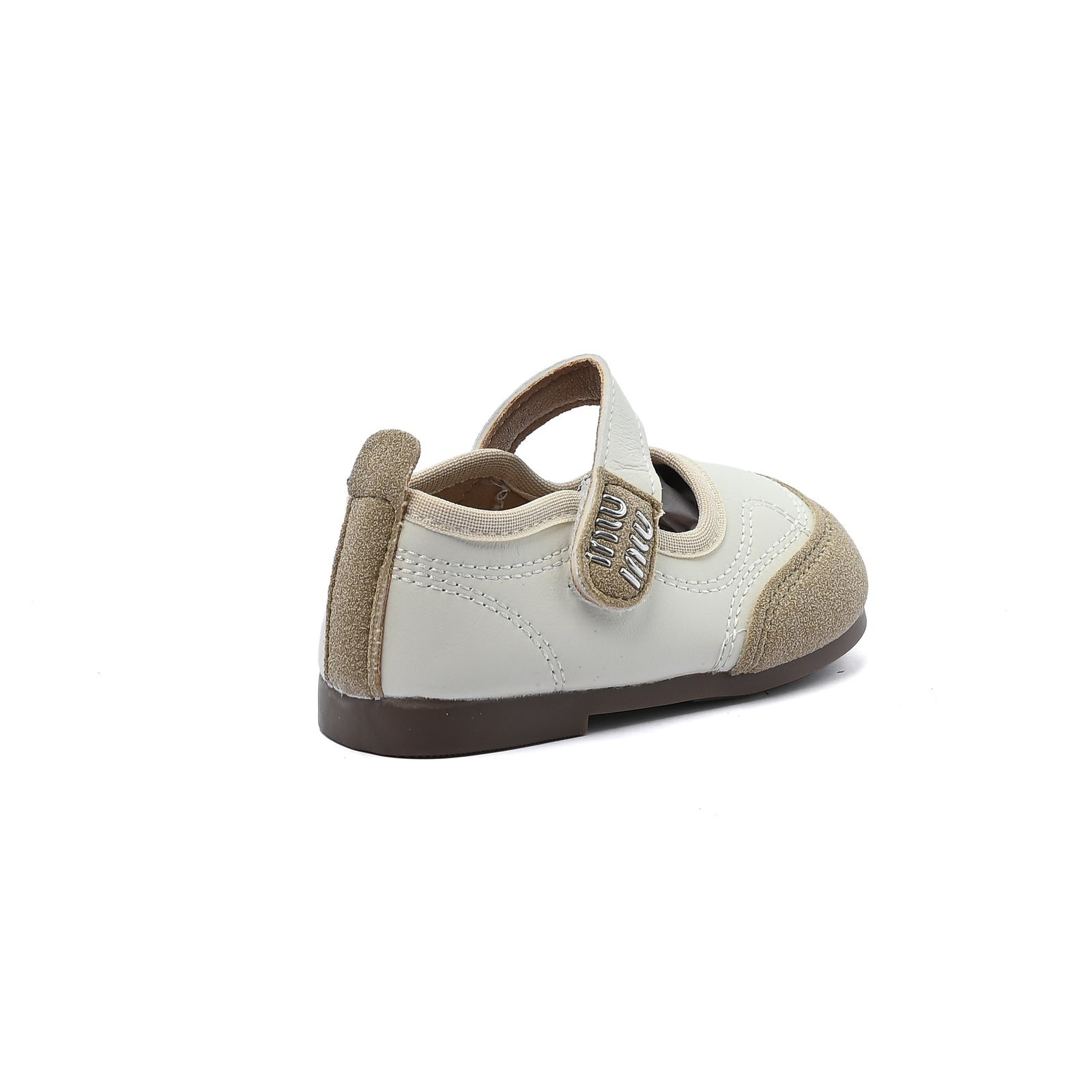 Split Leather Slipper With Footbed Comfortable Non Slip Durable lightweight B2560 Beige - 2