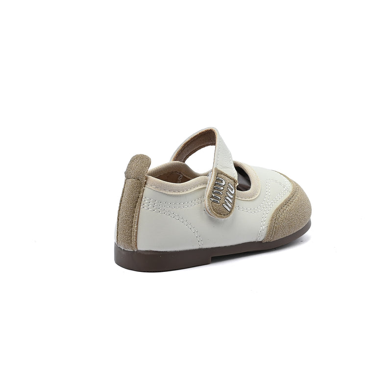 Split Leather Slipper With Footbed Comfortable Non Slip Durable lightweight B2560 Beige - 2