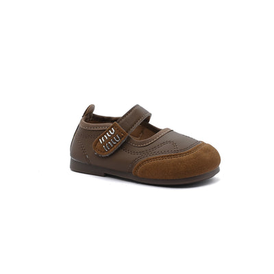 Split Leather Slipper With Footbed Comfortable Non Slip Durable lightweight B2560 Brown