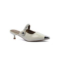 Patent Leather Pointed Stiletto Heels Open back Woman 25182 Beige - 1