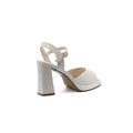 Faux Leather Platform Sole Block Heel Sandals Woman JX128-20 Beige - 2