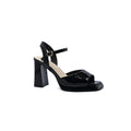 Faux Leather Platform Sole Block Heel Sandals Woman JX128-20 Black - 1