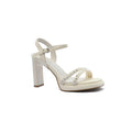 Faux Leather Platform Sole Block Heel Sandals Woman L2238 Beige - 1