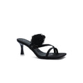 Sandals Flower Decor Low Heels Sandals Elegant Point Woman 25226 Black - 1