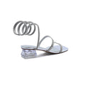 Rhinestone Strap Low Heel Sandals Woman 25212 Silver - 2