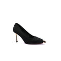 Pointed Stiletto Heel Shoes In Faux Suede Woman 25237 Black - 1