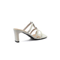 Faux Leather Sole Block Sandal High heels Woman 898-5 Beige - 2