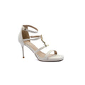 Faux Leather Sole Block Sandal High heels Woman 25217 Beige - 1