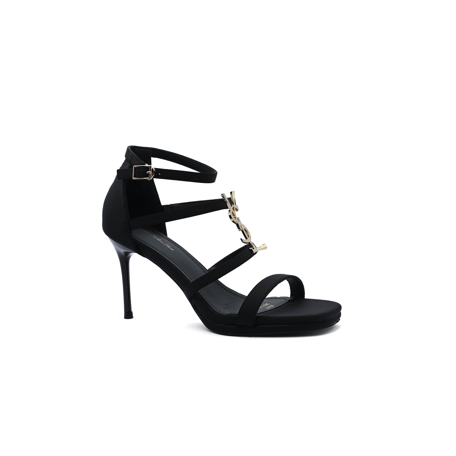 Faux Leather Sole Block Sandal High heels Woman 25217 Black - 1