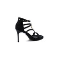 Faux Leather Sole Block Sandal High heels Woman 25217 Black - 2