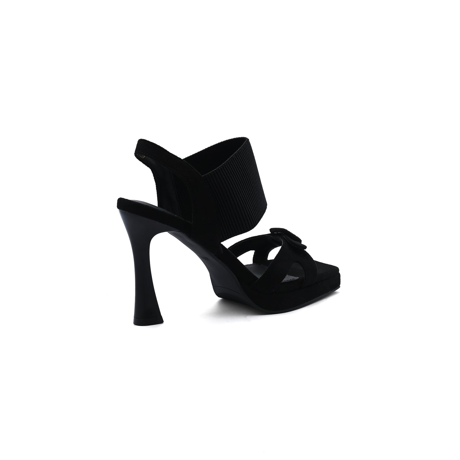 Elastic Band Platform Gladiator Sandals Square Toe Woman 6603 Black - 2