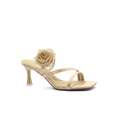 Sandals Flower Decor Low Heels Sandals Elegant Point Woman 25226 Gold - 1
