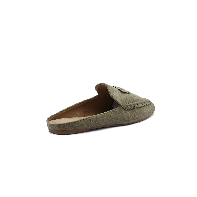 Miss Dior logo plaque trim Loafers Slip-On Mules Woman EM-73 Olive - 2