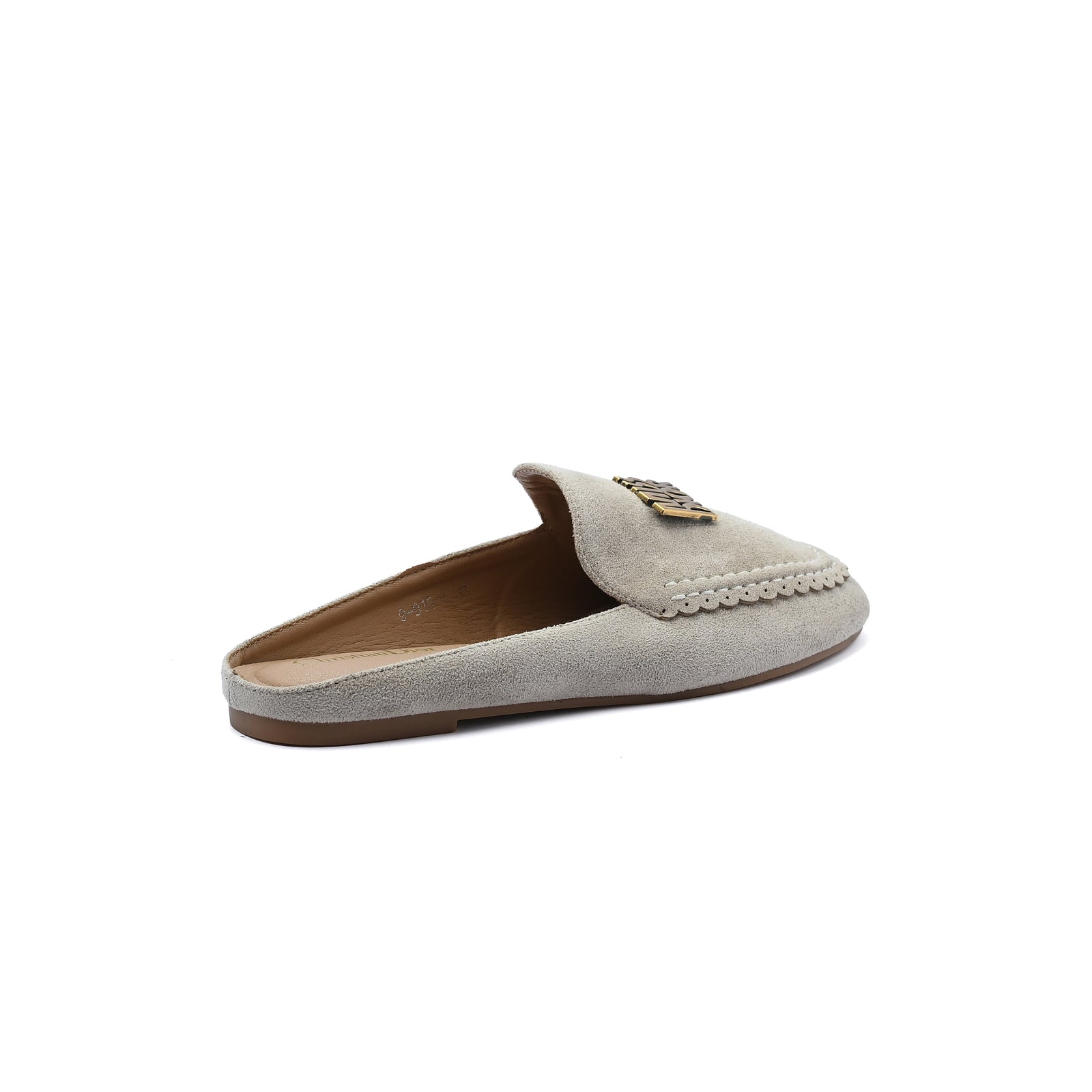 Miss Dior logo plaque trim Loafers Slip-On Mules Woman EM-73 Light Beige - 2