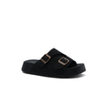 Birkenstock Zürich Suede Leather Buckle Detailed Woman TN-206 Black - 1