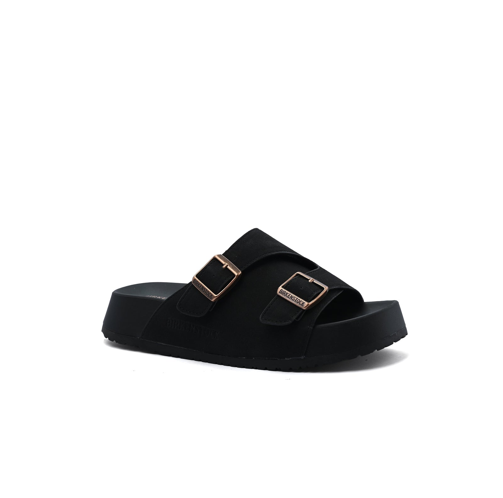 Birkenstock Zürich Suede Leather Buckle Detailed Woman TN-206 Black - 1