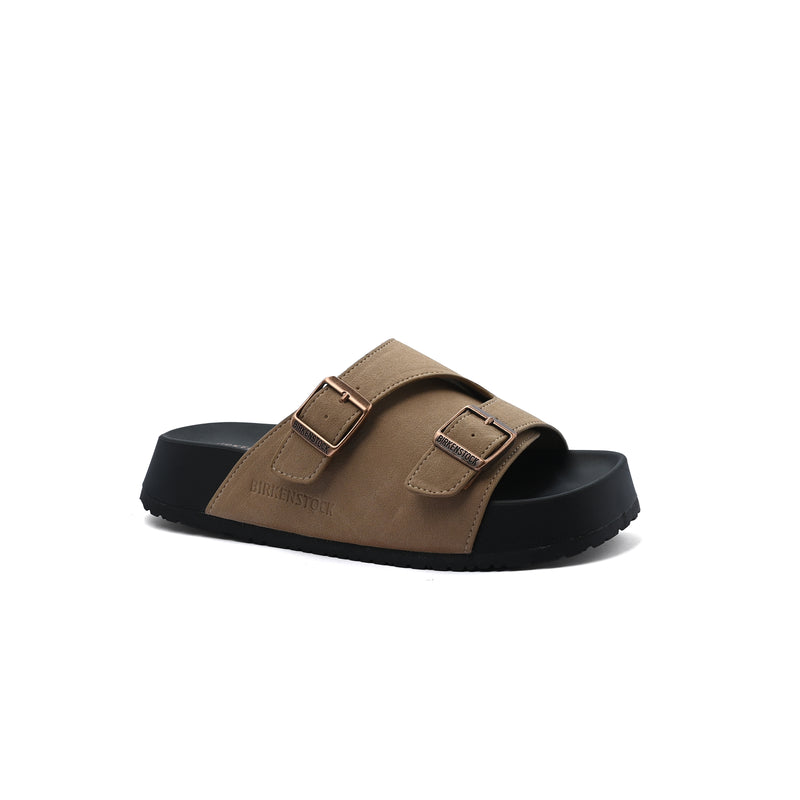 Birkenstock Zürich Suede Leather Buckle Detailed Woman TN-206 Khaki - 1