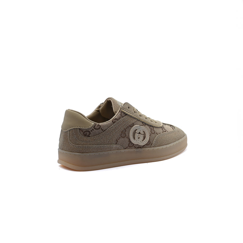 Gucci Interlocking G Suede Canvas Sneakers Woman GU-26 Dark Beige - 2