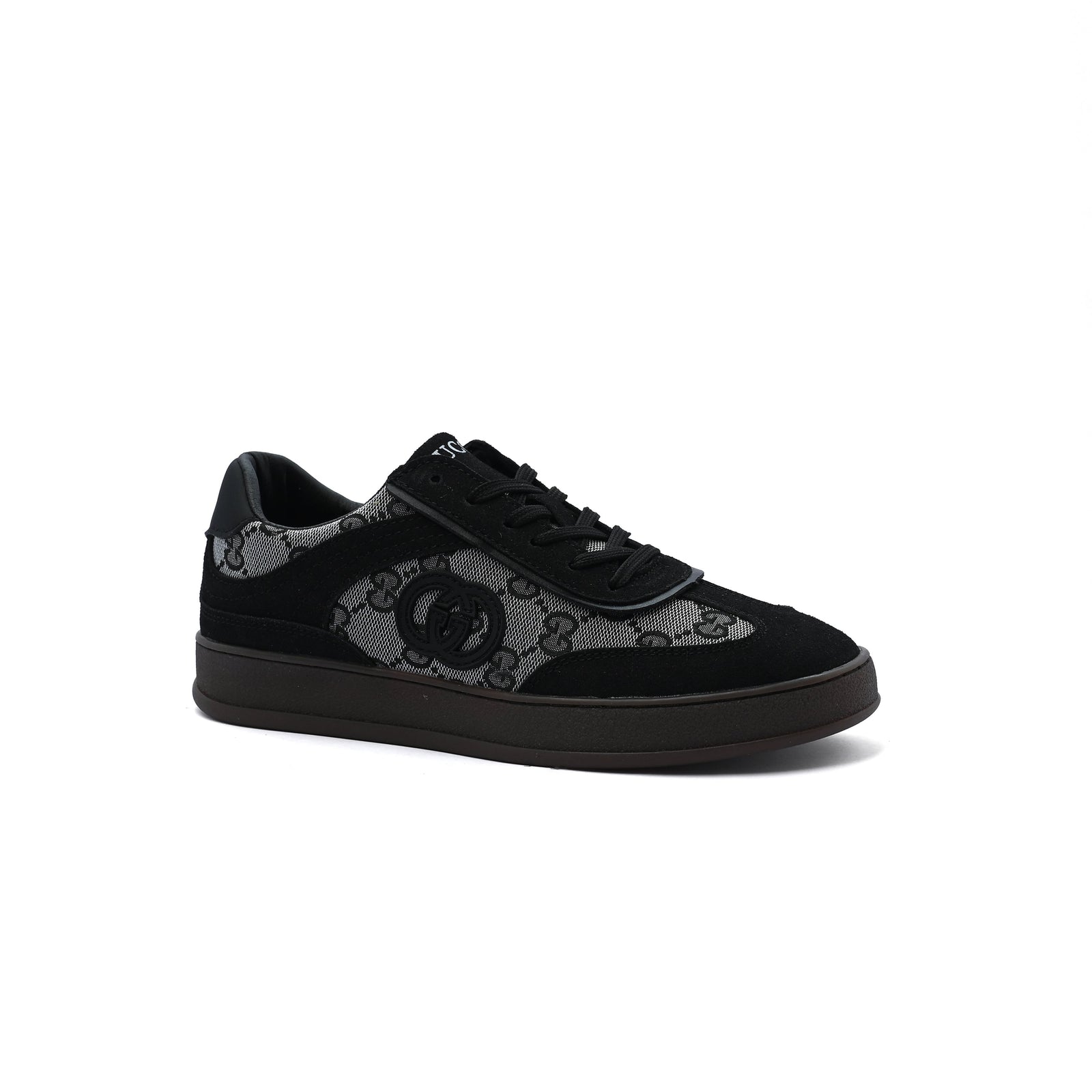 Gucci Interlocking G Suede Canvas Sneakers Woman GU-26 Black - 1