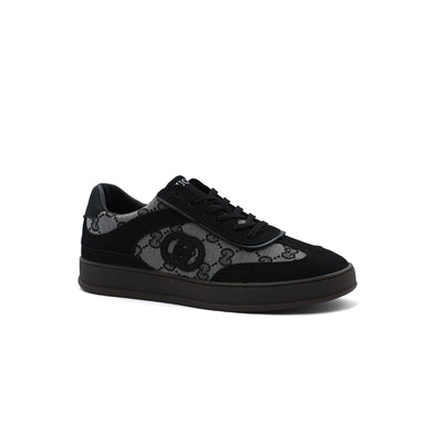 Gucci Interlocking G Suede Canvas Sneakers Woman GU-26 Black