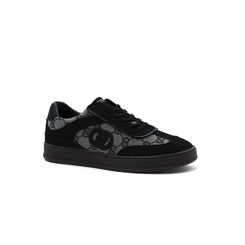 Gucci Interlocking G Suede Canvas Sneakers Woman GU-26 Black - 1