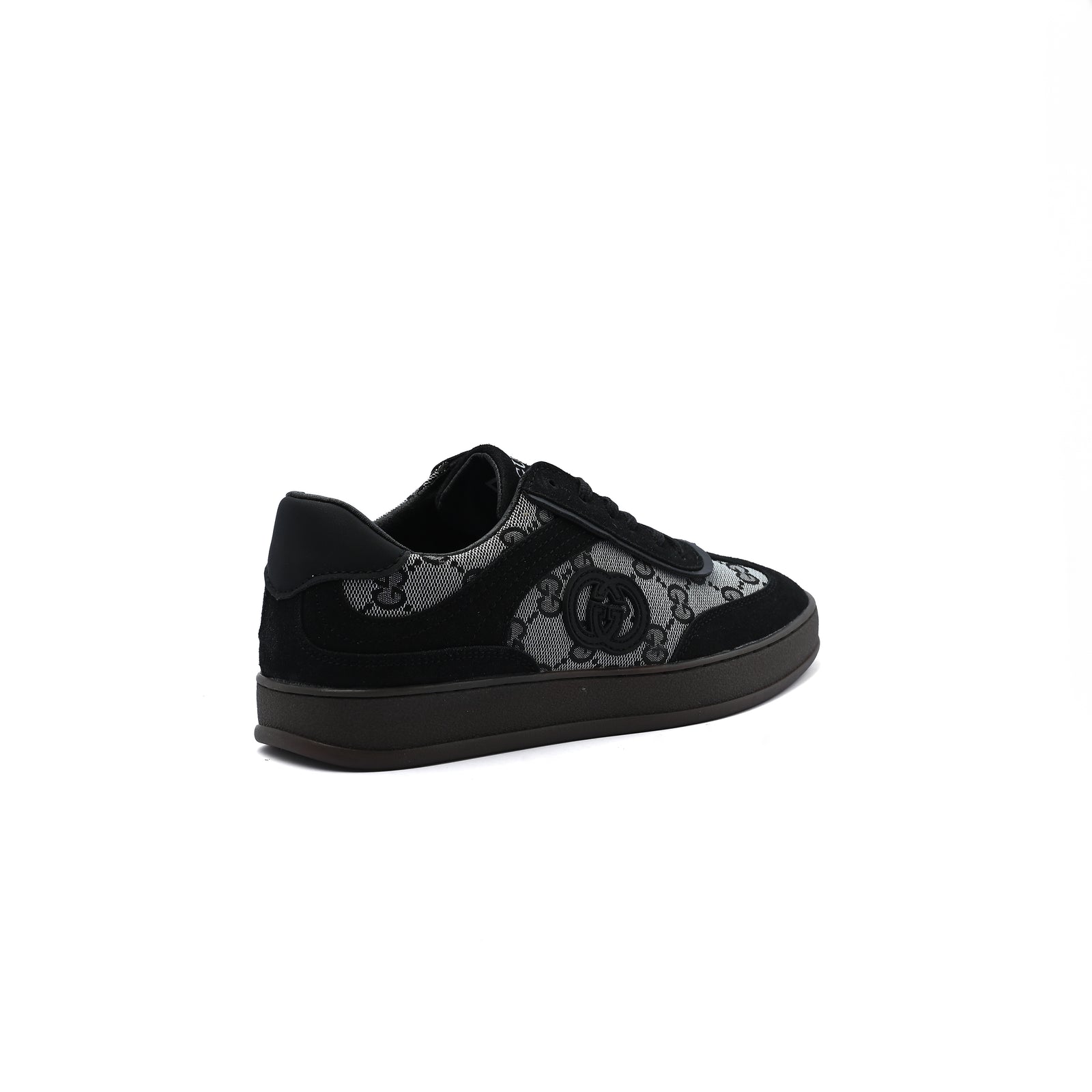 Gucci Interlocking G Suede Canvas Sneakers Woman GU-26 Black - 2