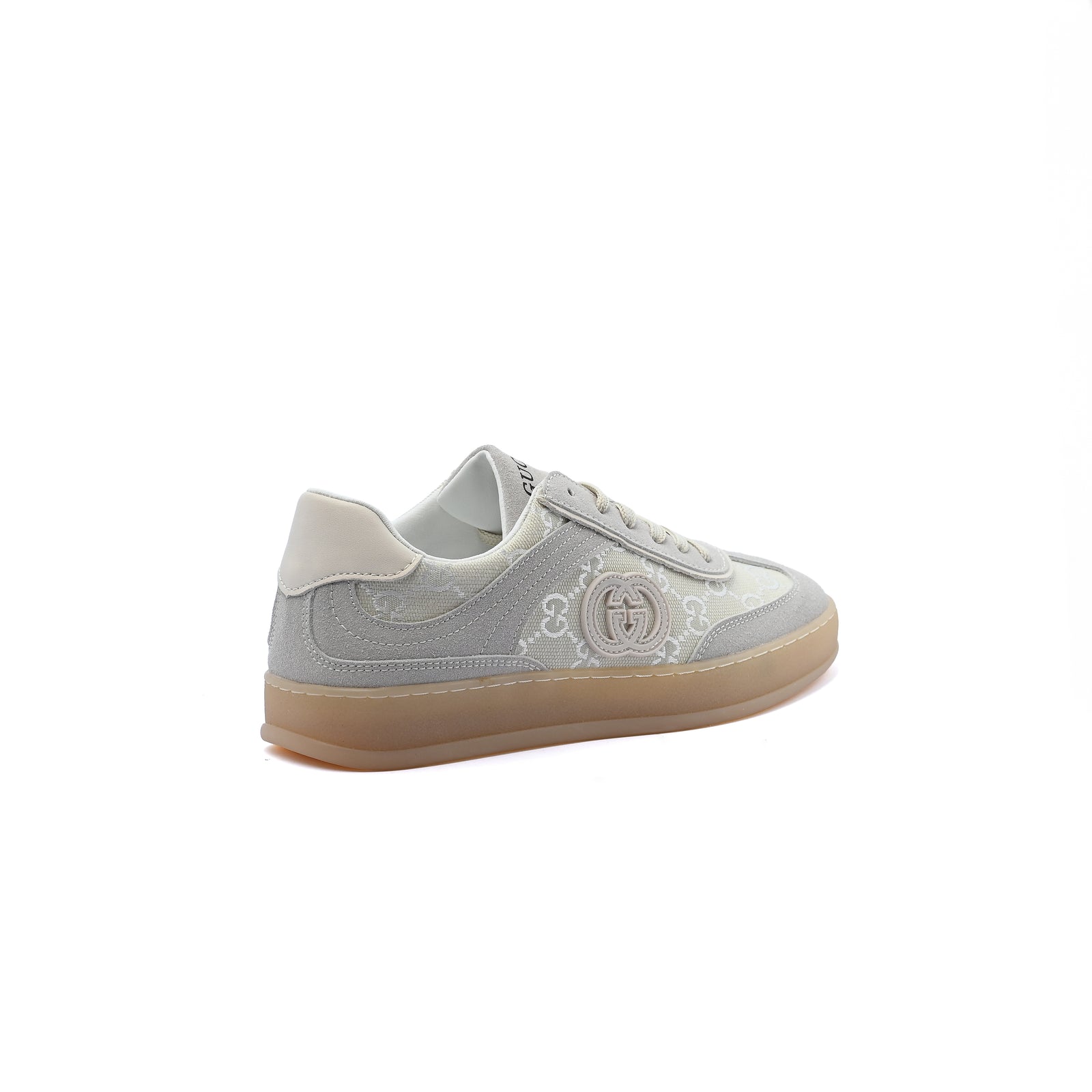 Gucci Interlocking G Suede Canvas Sneakers Woman GU-26 Light Beige - 2