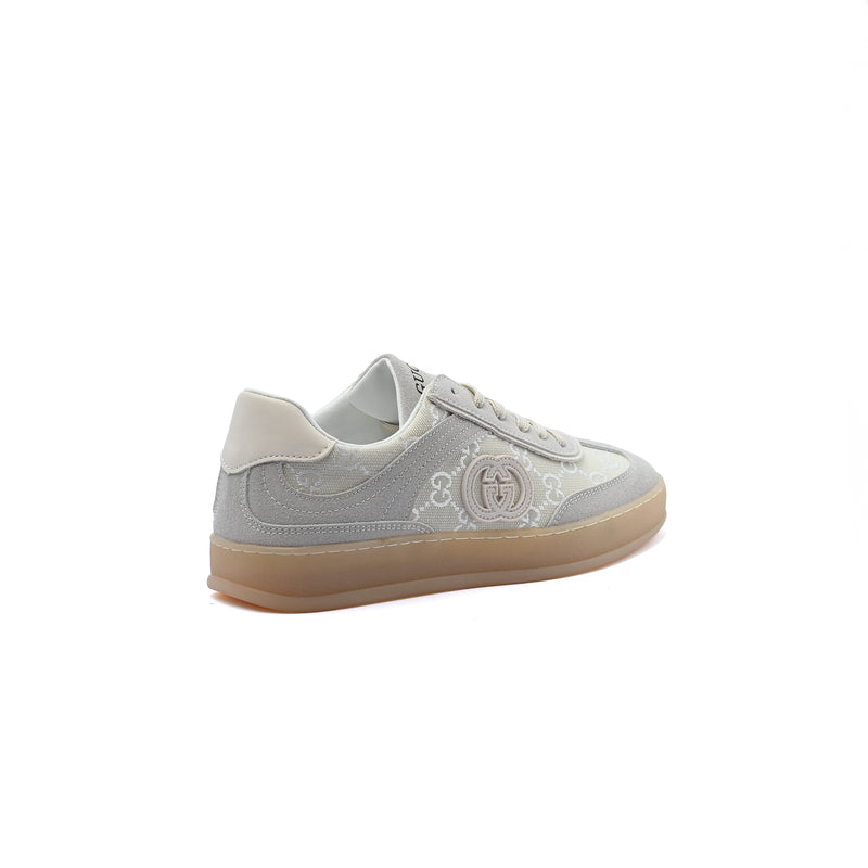 Gucci Interlocking G Suede Canvas Sneakers Woman GU-26 Light Beige - 2