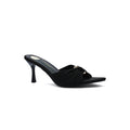 Saint Laurent Jerry 60 Mules Satin High Heel Sandals Elegant Commuter Woman VI-199 Black - 1