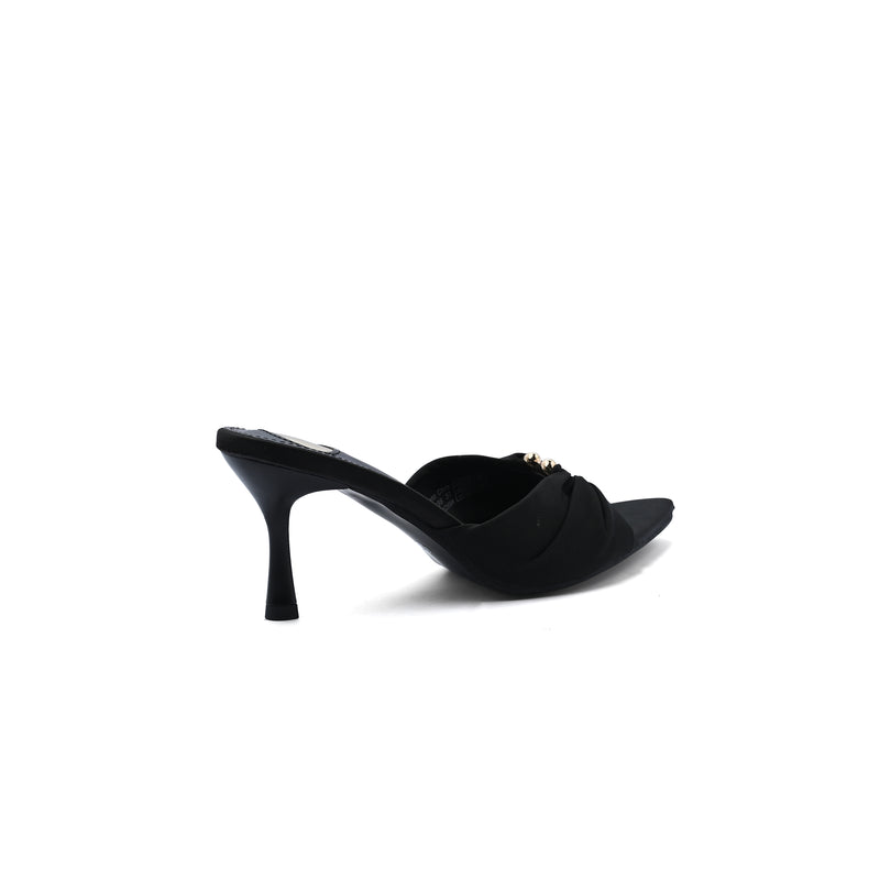 Saint Laurent Jerry 60 Mules Satin High Heel Sandals Elegant Commuter Woman VI-199 Black - 2