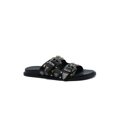Miu Miu Toga Virilis Pulla Sandals Buckle Detailed Woman VK-129 Black