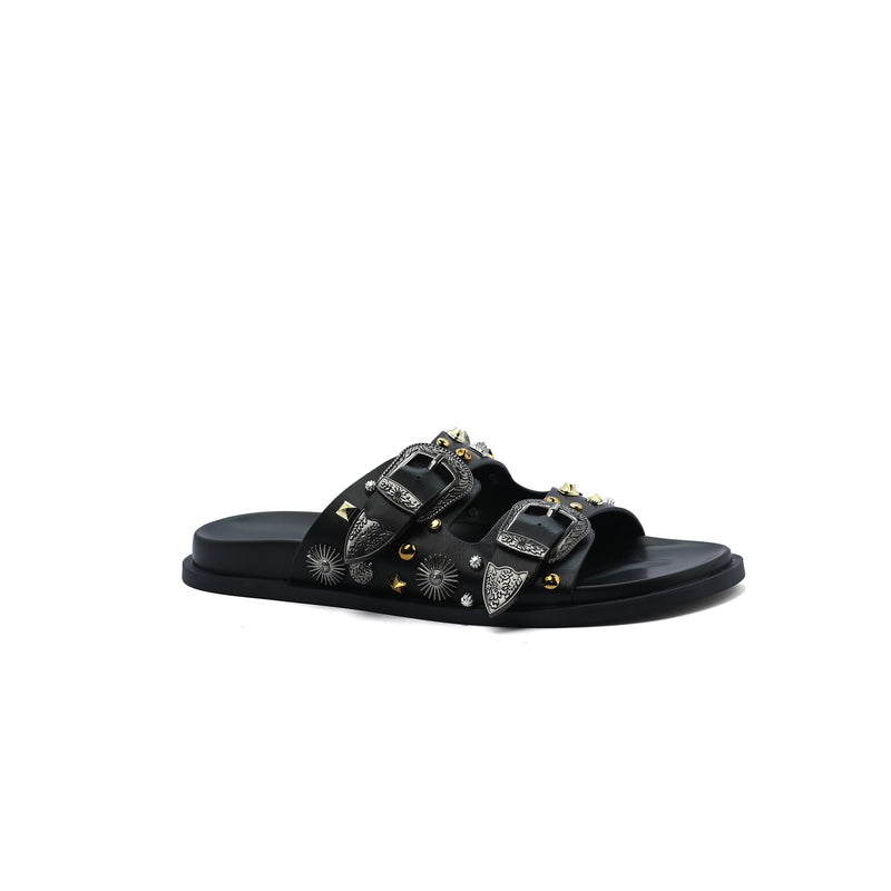 Miu Miu Toga Virilis Pulla Sandals Buckle Detailed Woman VK-129 Black - 1