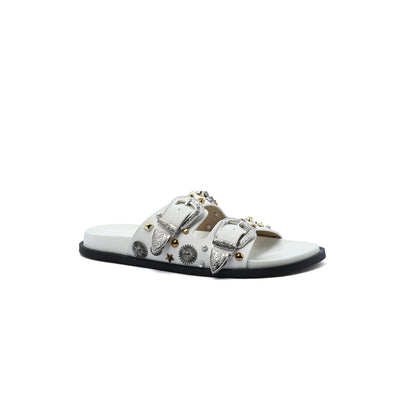 Miu Miu Toga Virilis Pulla Sandals Buckle Detailed Woman VK-129 White