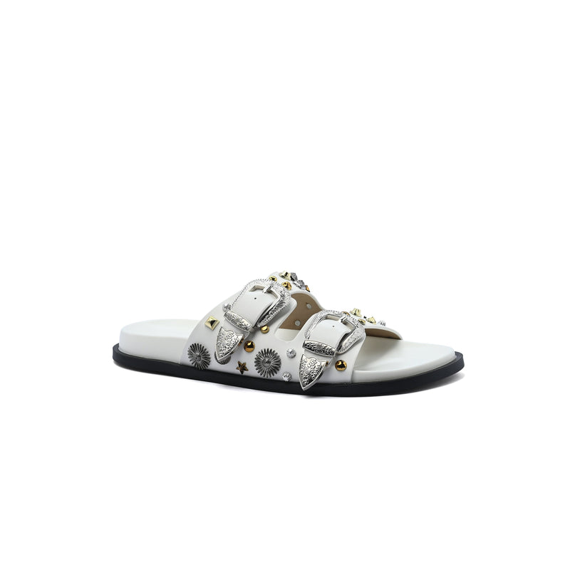 Miu Miu Toga Virilis Pulla Sandals Buckle Detailed Woman VK-129 White - 1