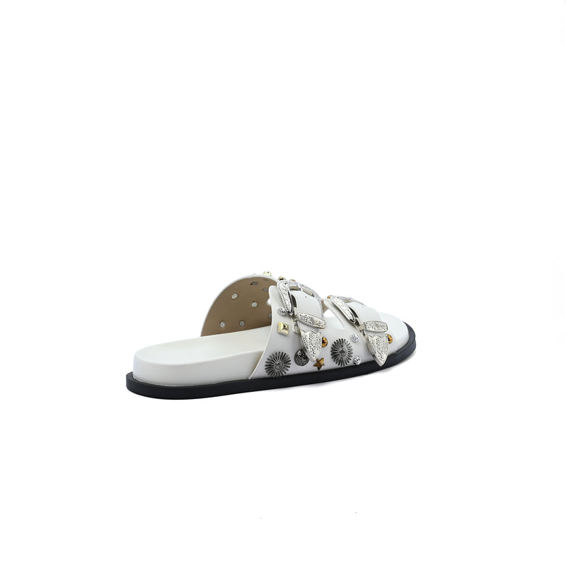 Miu Miu Toga Virilis Pulla Sandals Buckle Detailed Woman VK-129 White - 2