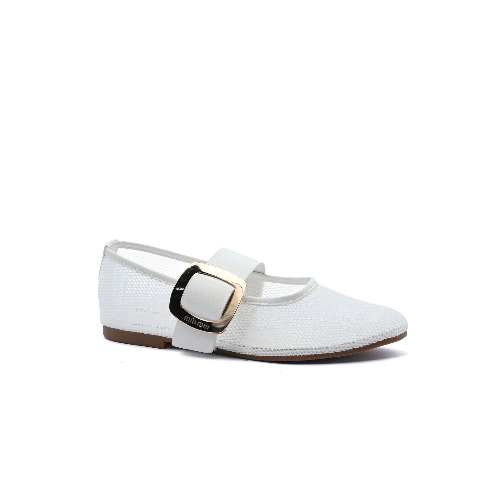 Miu Miu mesh flat ballet shoes with distinctive details Woman SW-713 White - 1