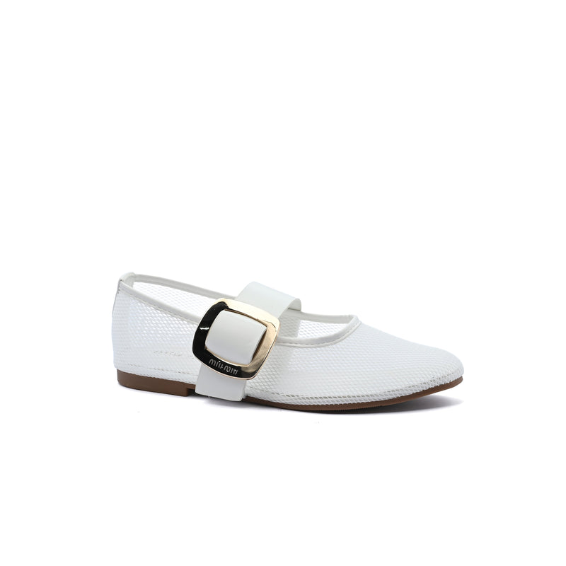 Miu Miu mesh flat ballet shoes with distinctive details Woman SW-713 White - 1