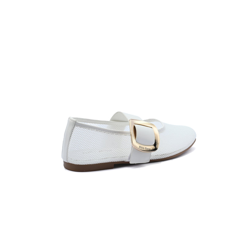 Miu Miu mesh flat ballet shoes with distinctive details Woman SW-713 White - 2