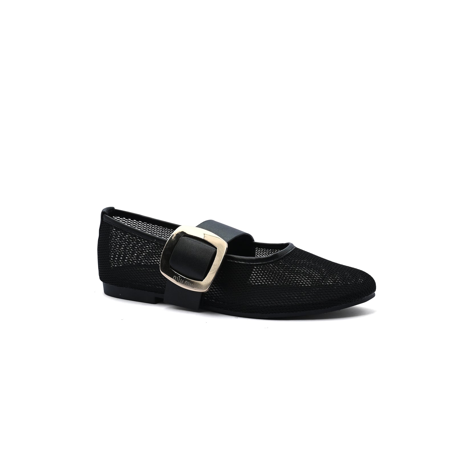 Miu Miu mesh flat ballet shoes with distinctive details Woman SW-713 Black - 1