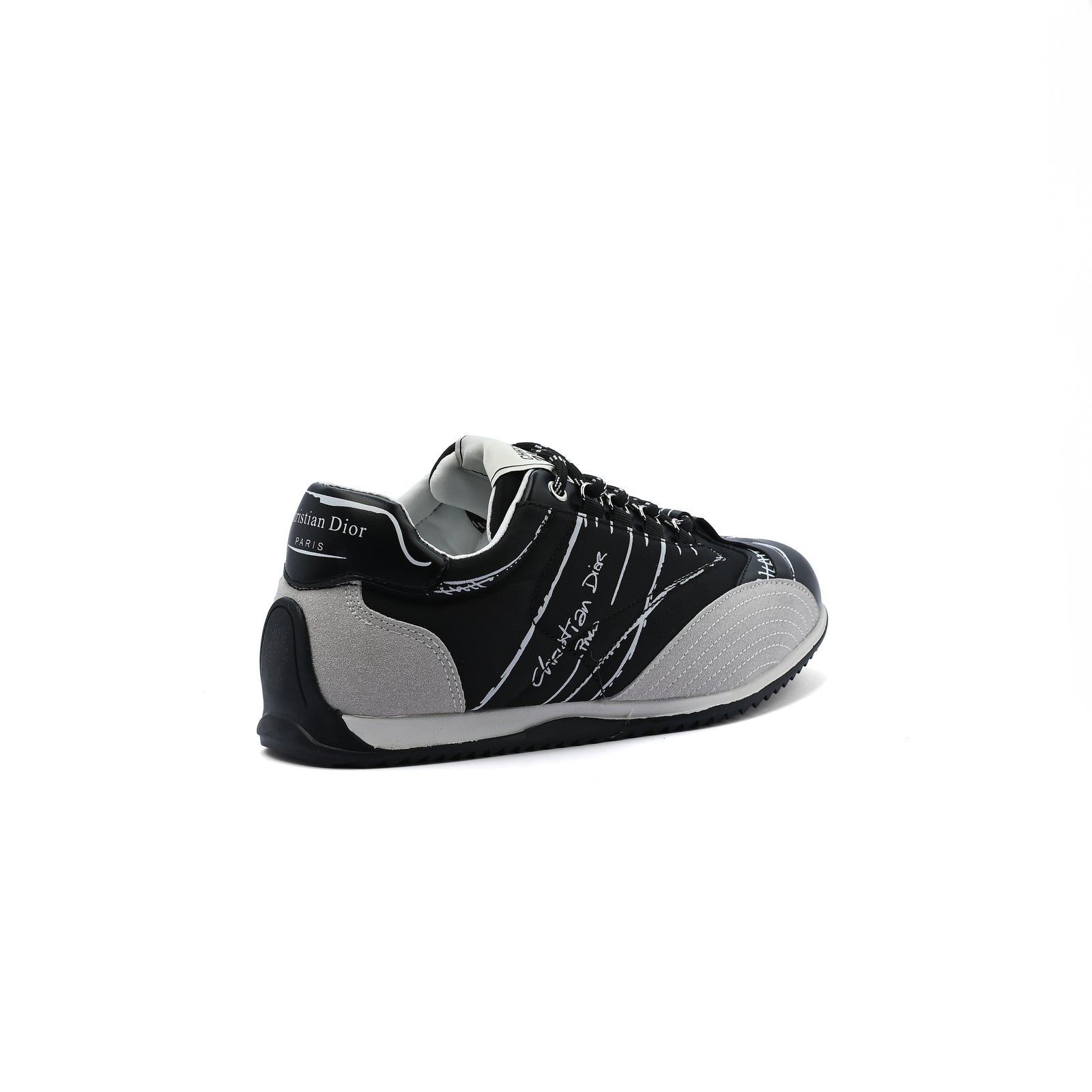 DIOR Calfskin D-Sketch White Nylon Sneakers Woman DO-921 Black - 2