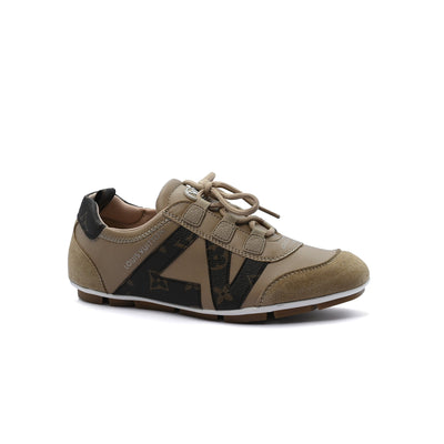 Louis Vuitton Suede Calfskin LV Sneakers Woman LV-916 Beige&Coffee