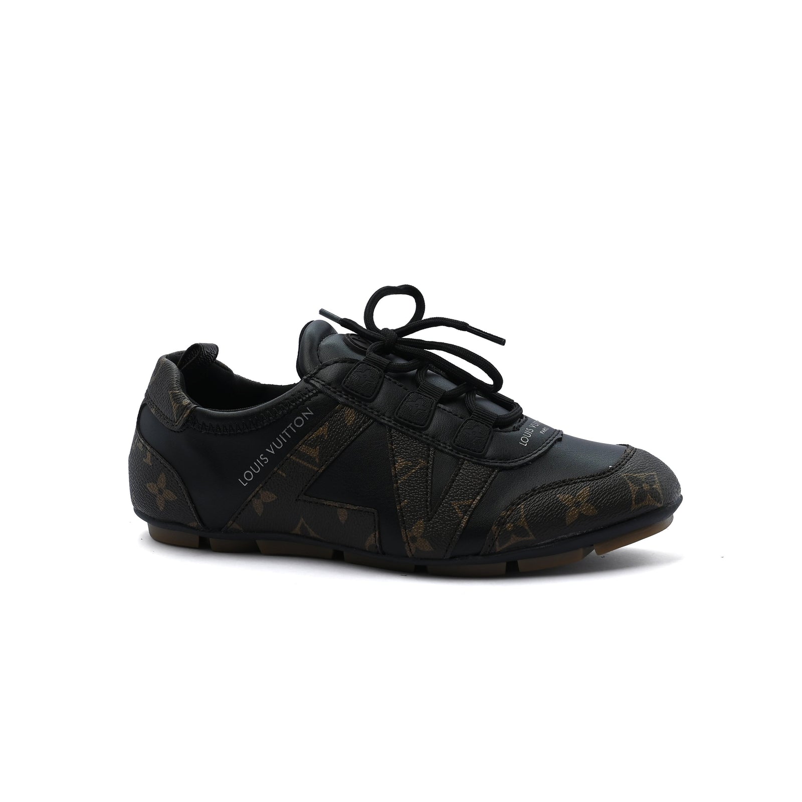 Louis Vuitton Suede Calfskin LV Sneakers Woman LV-916 Black&Coffee - 1