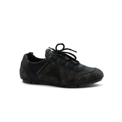 Louis Vuitton Suede Calfskin LV Sneakers Woman LV-916 Black&Coffee