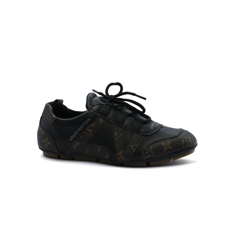 Louis Vuitton Suede Calfskin LV Sneakers Woman LV-916 Black&Coffee - 1