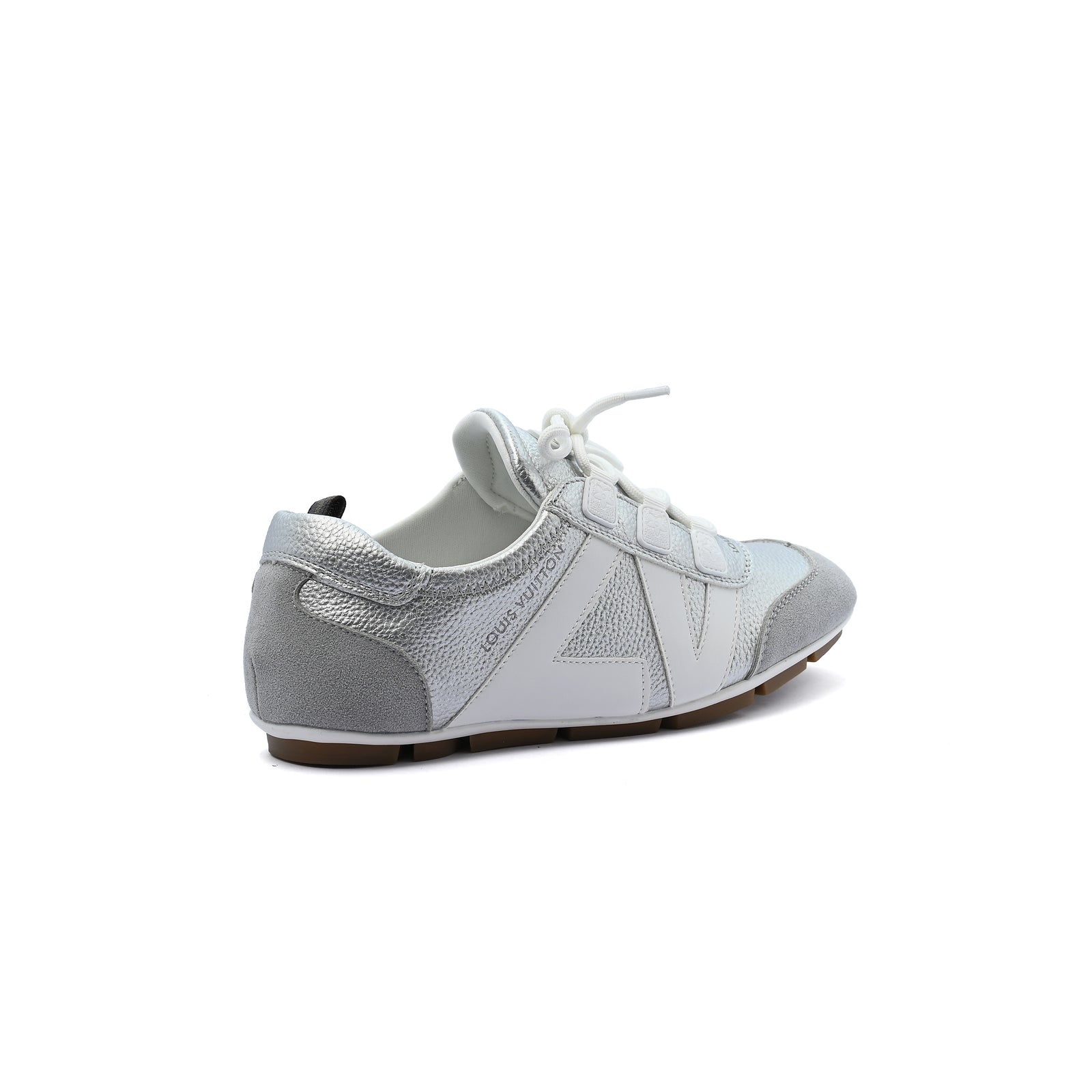 Louis Vuitton Suede Calfskin LV Sneakers Woman LV-916 Silver&White - 2