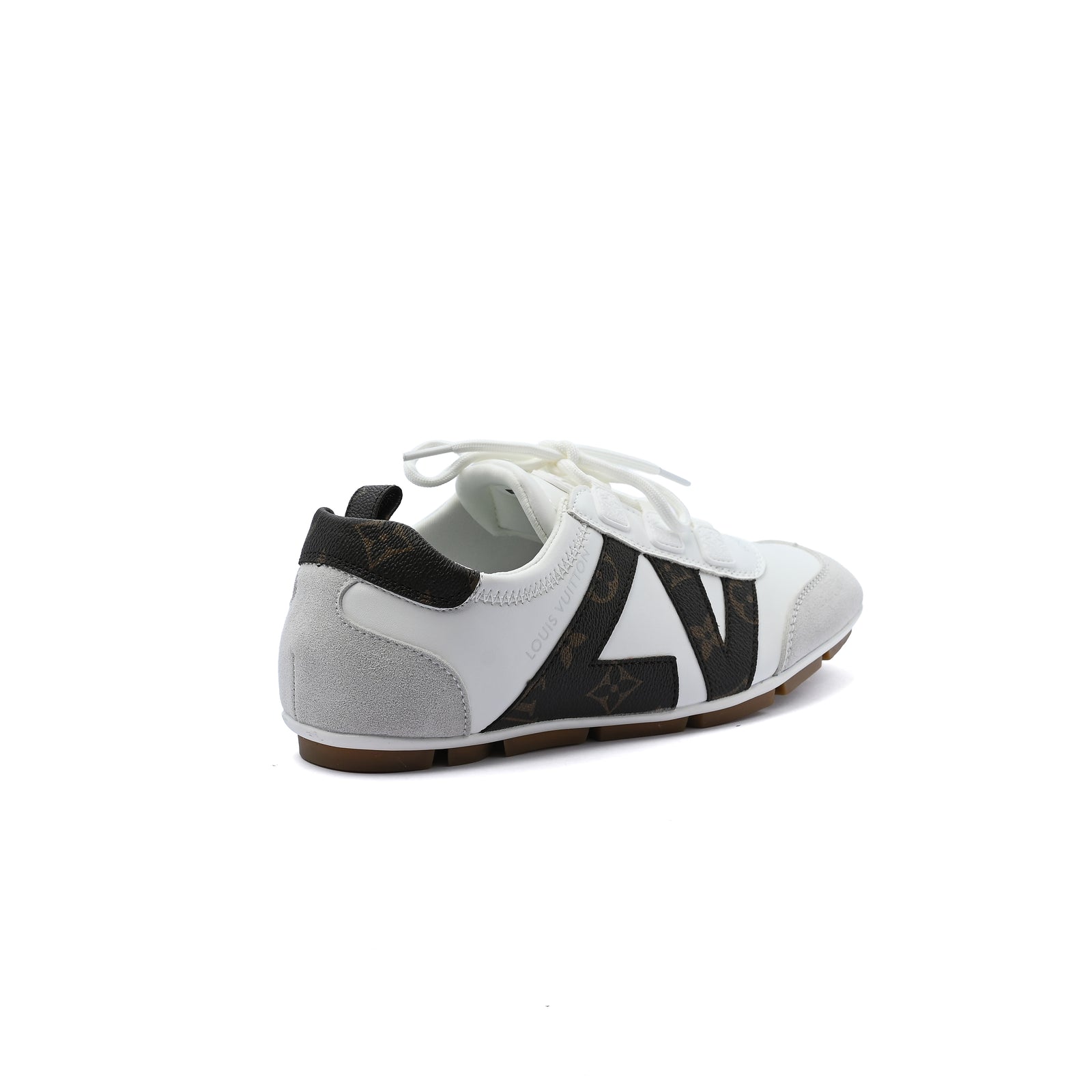 Louis Vuitton Suede Calfskin LV Sneakers Woman LV-916 White&Coffee - 2